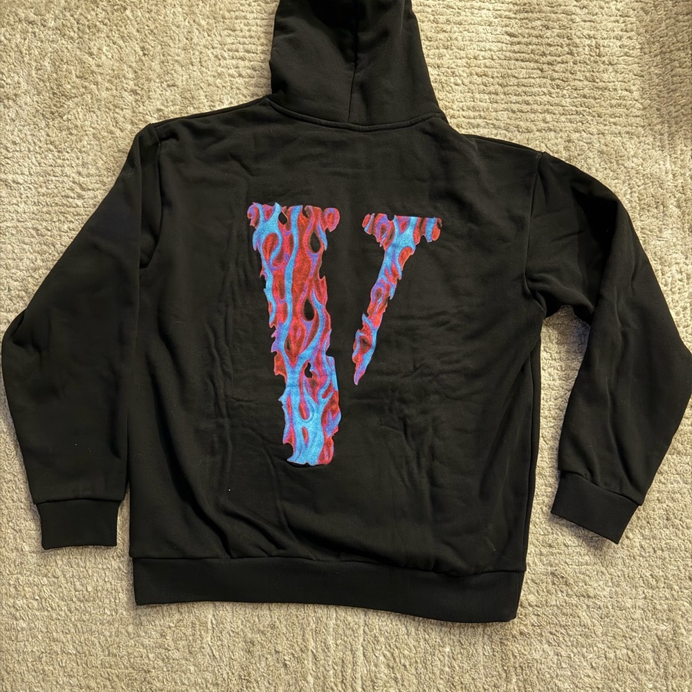 VLONE Black Hoodie with Blue and White Lettering - Picture 6 of 10